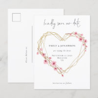 Elegant Script Sakura Cherry Blossom Save The Date
