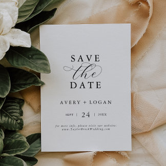Elegant Script Save the Date Announcement Card