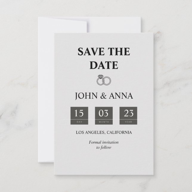 Elegant Script Save the Date Announcement Card (Front)