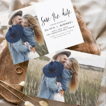 Elegant Script Save the Date Photo Minimalist<br><div class="desc">Wedding Save the Date Cards that have a photo on the front and back. The Save the Date cards contain a modern hand lettered cursive script typography that are elegant,  simple and modern to use after you wedding day celebration.</div>