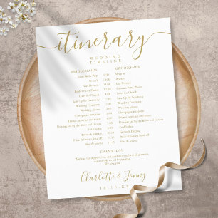 Elegant Script Schedule Wedding Itinerary Timeline