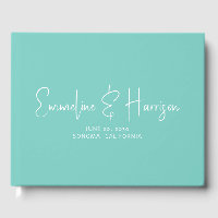 Elegant Script Serif Custom Light Teal Wedding
