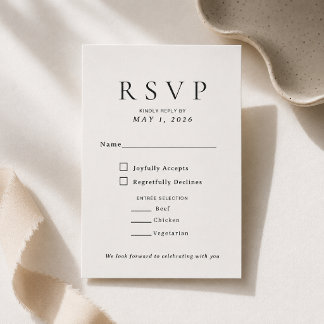 Elegant Script + Serif Wedding RSVP Card Template