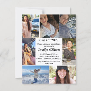 elegant script seven photos graduation party 2026 invitation