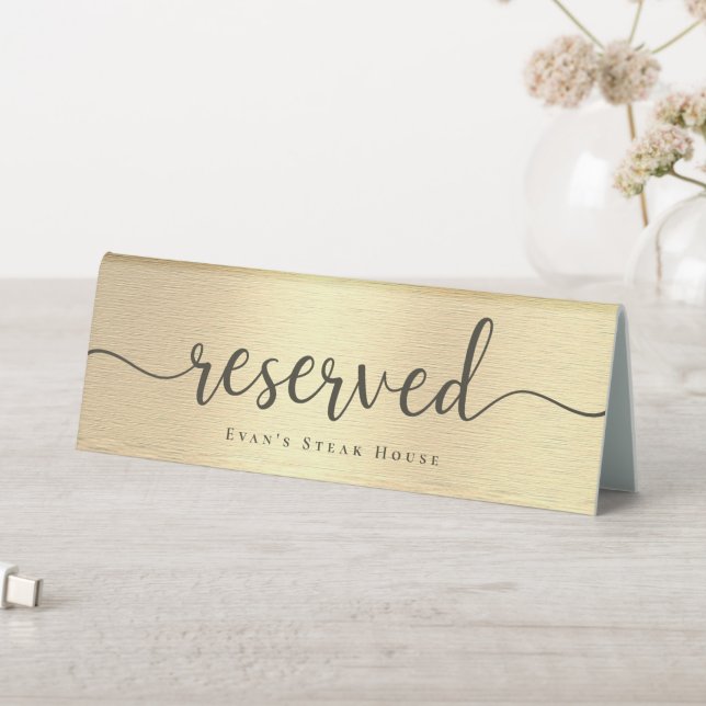 Elegant Script Shiny Metallic Gold Reserved (In SItu (Table))