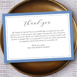 Elegant Script Simple Cross Custom Funeral  Thank You Card