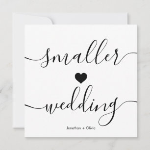 Elegant Script Simple Downsizing Smaller Wedding Announcement