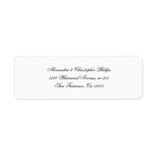 Elegant Script Simple Return Address DYI Label