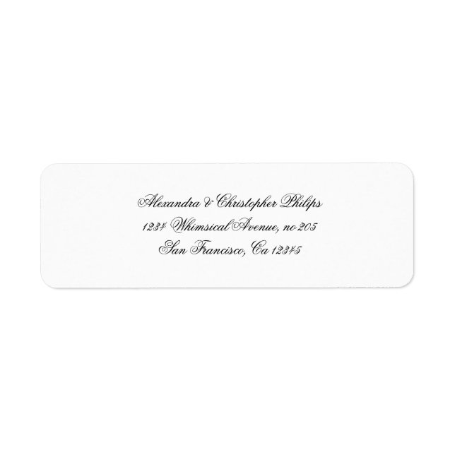 Elegant Script Simple Return Address DYI Label (Front)