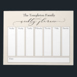 Elegant Script Simple Weekly Planner, Cream Notepad<br><div class="desc">This versatile weekly planner has been set up with very basic elements that can all be edited... except for the header. The phrase "weekly planner" was rendered in a gorgeous luxury script font and has been placed, as a graphic, at the top of the page. Use the template fields to...</div>