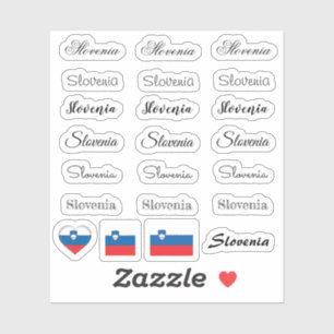 Elegant script Slovenia & Slovenian Flag /name Set