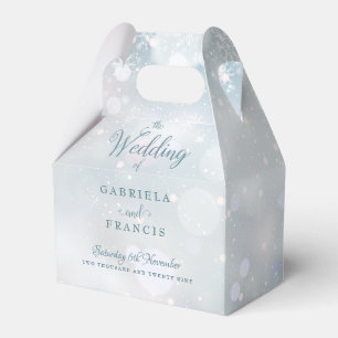 Elegant Script Snowflakes Winter Wedding Favour Bo Favour Box