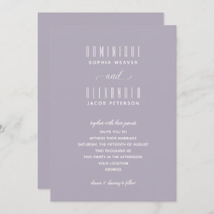 Elegant Script Soft Lilac Wedding Invitations