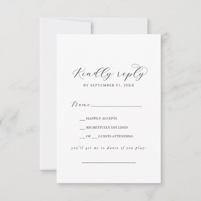 Elegant Script Song Request RSVP Card (Front)