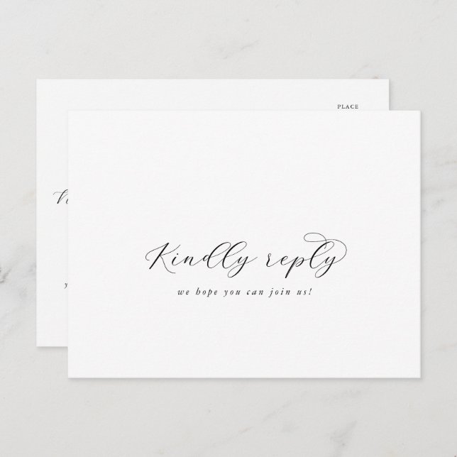 Elegant Script Song Request RSVP Postcard (Front/Back)