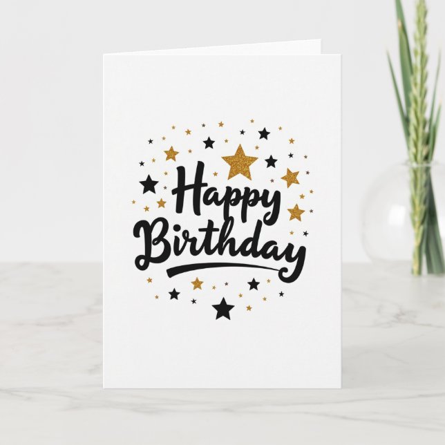 Elegant Script Star Card (Front)