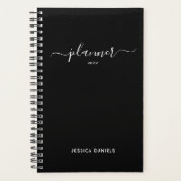 Elegant Script Swashes Weekly Monthly Black