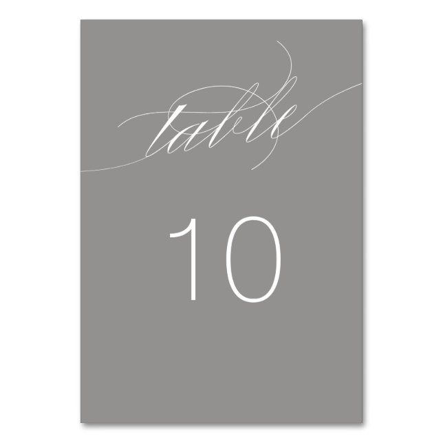 Elegant Script Table Number Card (Front)