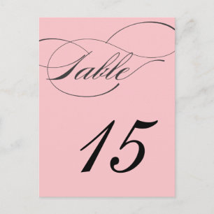 Elegant Script Table Number Postcard   Blush