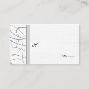 Elegant Script Table Seating/Place Card - Grey