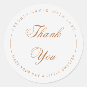 Elegant Script Thank You Bakery Sticker
