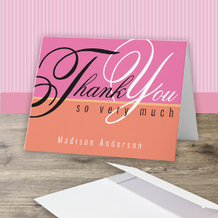 Elegant Script Thank You Card