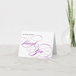 Elegant Script Thank You Card - Purple