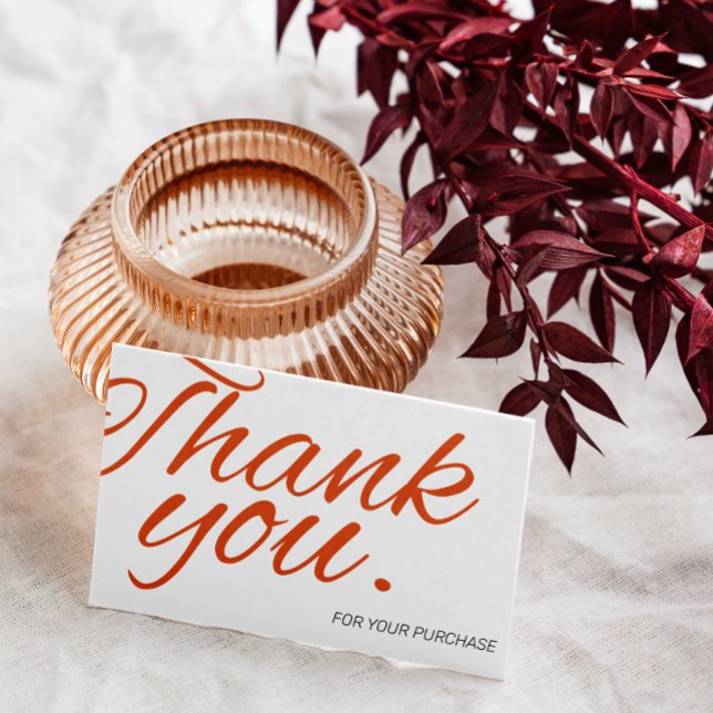 Elegant Script Thank You For Order Small Branding Business Card (Elegant Script Thank You For Order Small Branding Business Card)