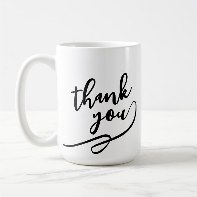 Elegant Script Thank You Gift Mug (Left)
