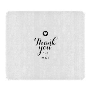 Elegant Script Thank You Monogram Wedding Favor Cutting Board
