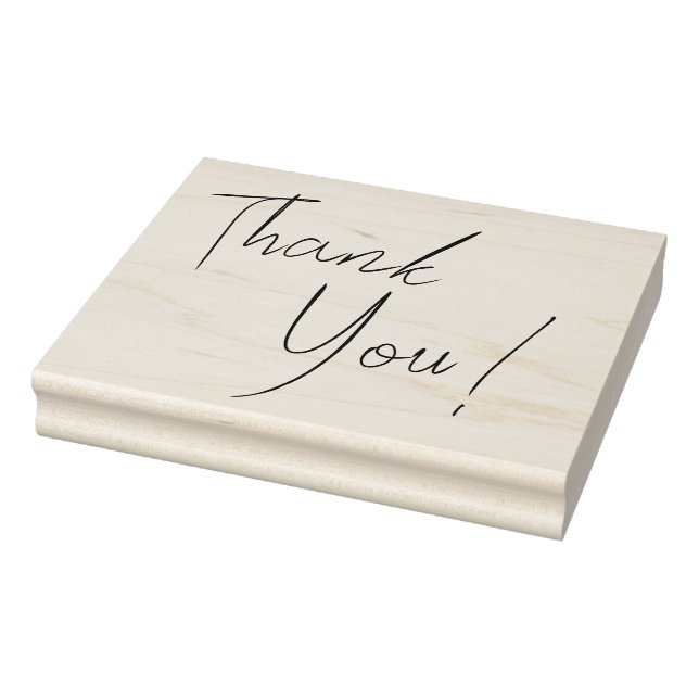 Elegant Script Thank You Rubber Stamp (Stamp)
