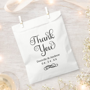 Elegant Script Thank You Wedding Favour Bag