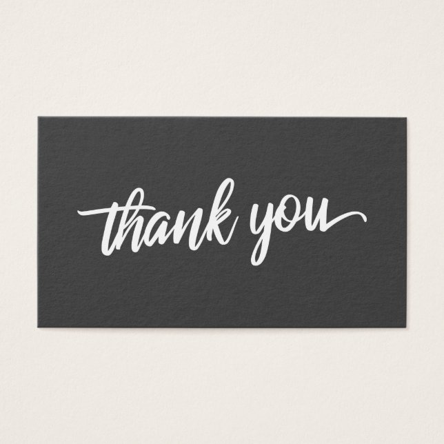 Elegant Script Thank You Wedding Favour Dark Grey (Front)