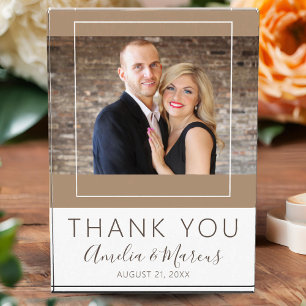 Elegant Script Thank you Wedding Favour Keepsake Photo Block