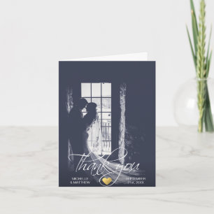 Elegant Script THANK YOU wedding note card   PHOTO