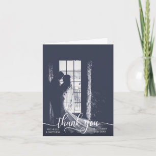Elegant Script THANK YOU wedding note card   PHOTO