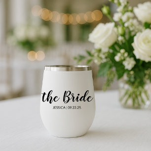 Elegant Script The Bride Personalized Wedding Wine