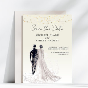 Elegant Script Traditional Wedding  Save The Date