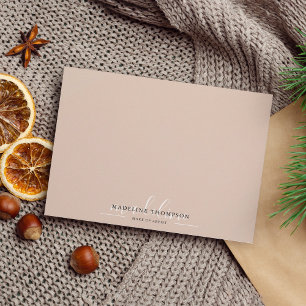 Elegant Script Typography Boho Beige Note Card