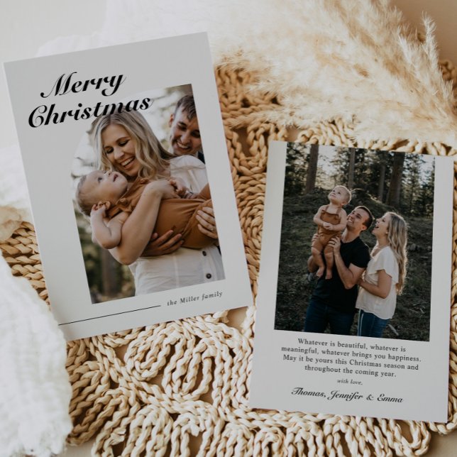 Elegant Script Typography Half Arch Photo Holiday Card (Creator Uploaded)