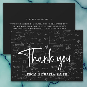 Elegant Script Typography Math Graduation Thank You Card