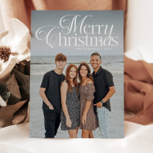 Elegant Script Typography Merry Christmas Photo