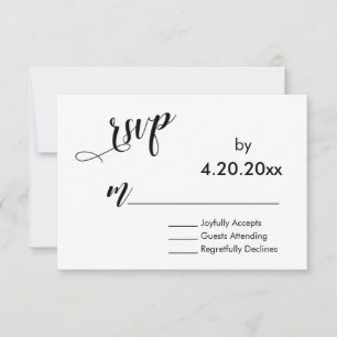 Elegant Script Typography, Minimal Wedding RSVP Card