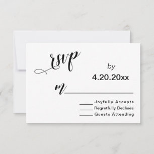 Elegant Script Typography, Minimal Wedding RSVP Card