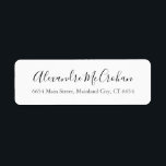 Elegant Script Typography Return Address Label<br><div class="desc">Elegant Script Typography Return Address Label. For further customisation,  please click the "Customise it" button and use our design tool to modify this template.</div>