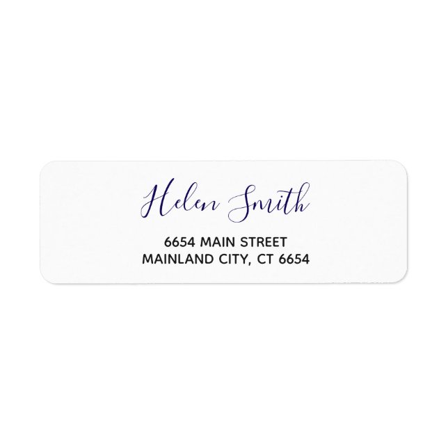 Elegant Script Typography Return Address Label (Front)
