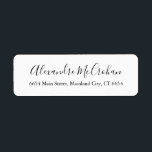 Elegant Script Typography Return Address Label<br><div class="desc">Elegant Script Typography Return Address Label. For further customisation,  please click the "Customise it" button and use our design tool to modify this template.</div>