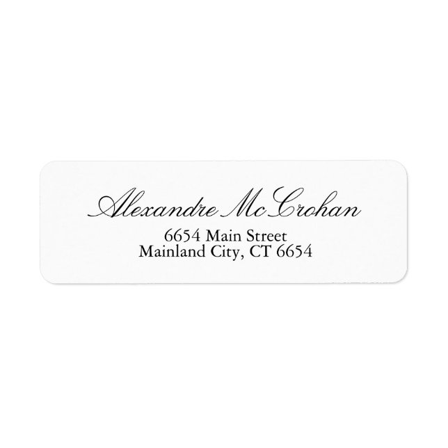 Elegant Script Typography Return Address Label (Front)