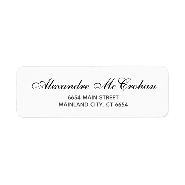 Elegant Script Typography Return Address Label (Front)