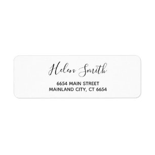 Elegant Script Typography Return Address Label